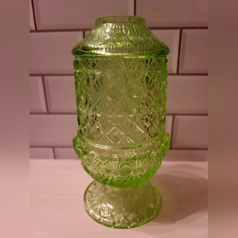 Fenton Cut and Block Fairy Lamp